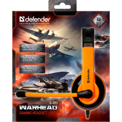 SŁUCHAWKI DEFENDER Z MIKR WARHEAD G-120 ORANGE + GRA!!!